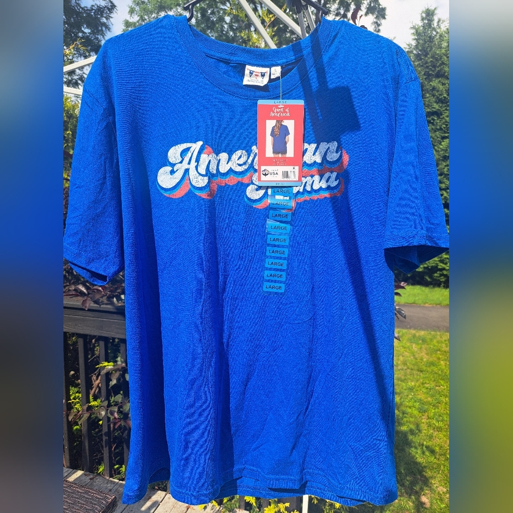 Spirit of America Short Sleeve Red White Blue T Shirt New American Mama